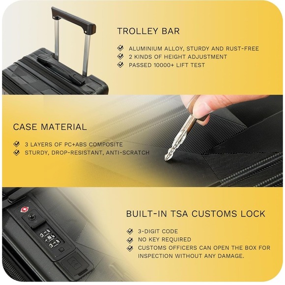 Carry On Luggage 22x14x9 Airline Approved Expandable - Picture 4 of 10